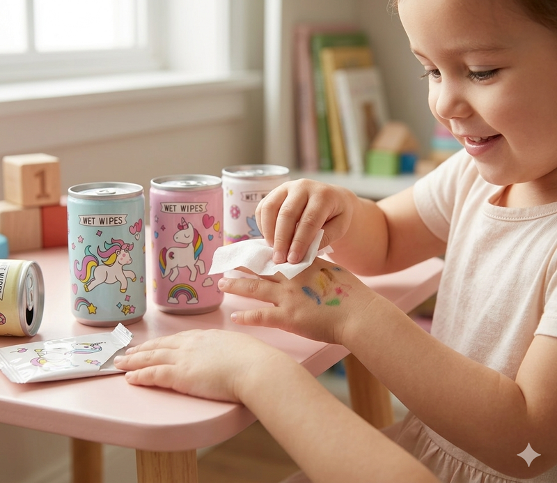 Cute Unicorn Mini Wet Wipes Can – Portable Pocket Tissue Dispenser for Kids