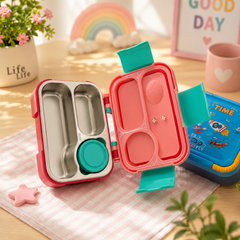 Kids Cartoon Leakproof Lunch Box with Spoon & Fork