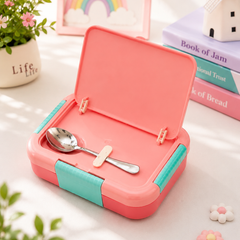 Kids Cartoon Leakproof Lunch Box with Spoon & Fork
