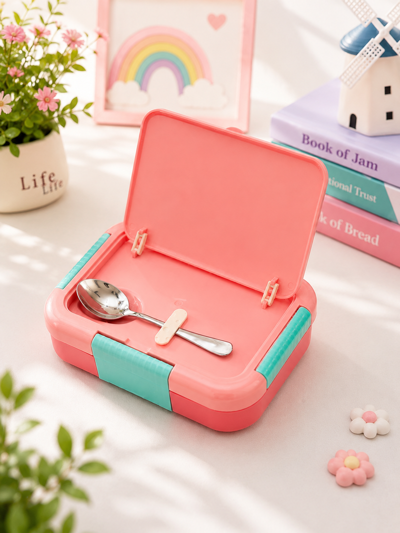 Kids Cartoon Leakproof Lunch Box with Spoon & Fork