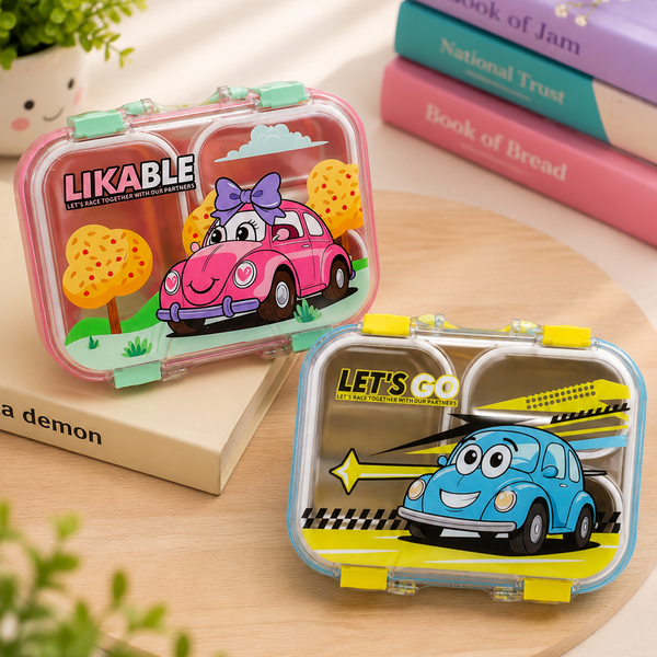 Cute Cartoon Car Kids Lunch Box