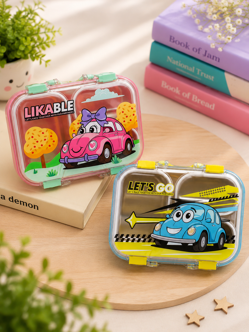 Cute Cartoon Car Kids Lunch Box