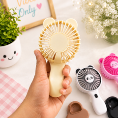 Cute Animal Mini USB Rechargeable Handheld Fan for Kids