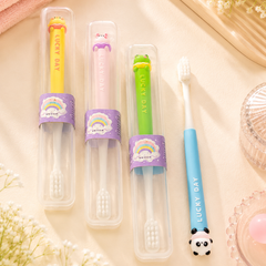 Kids Cartoon Travel Toothbrush with Protective Case | Soft Bristles Portable Toothbrush for Children