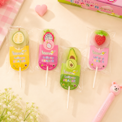 Fruit Lollipop Eraser for Kids – Cute 3D Novelty Pencil Eraser