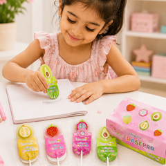 Fruit Lollipop Eraser for Kids – Cute 3D Novelty Pencil Eraser