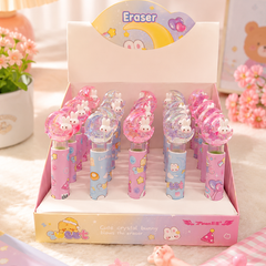 Cute Bunny Moon Glitter Eraser | Kawaii Cartoon Pencil Eraser for Kids | School Stationery & Return Gift