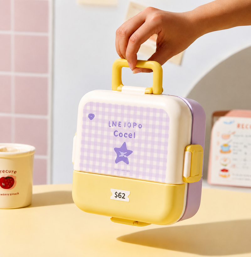 Pastel Vibes Kids Lunch Box | Leakproof Bento Lunch Box for School