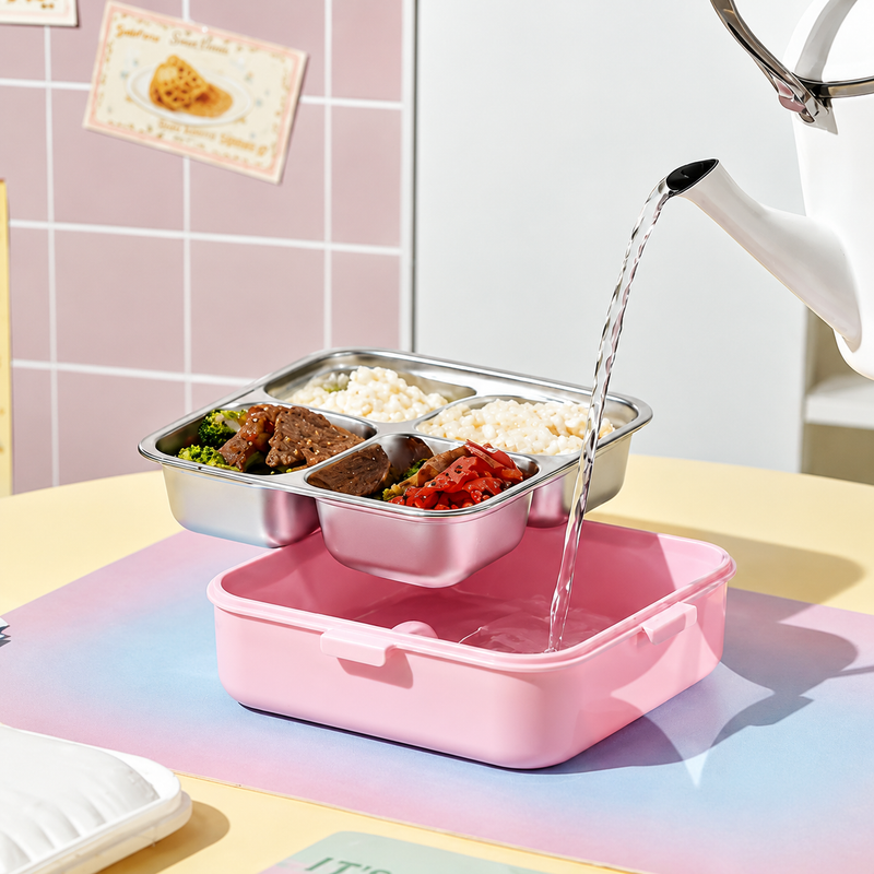 Pastel Vibes Kids Lunch Box | Leakproof Bento Lunch Box for School