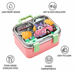 Cute Cartoon Car Kids Lunch Box