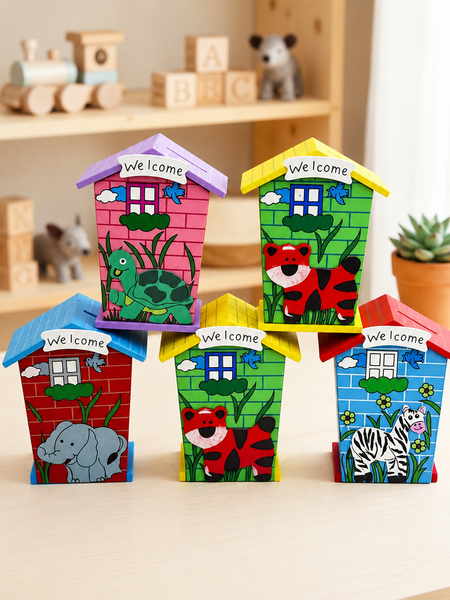 DIY Wooden Bird House Painting Kit for Kids | Animal Theme Craft Activity | Creative Educational Toy | Home Decor & Return Gift