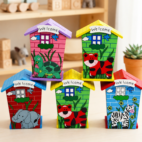 DIY Wooden Bird House Painting Kit for Kids | Animal Theme Craft Activity | Creative Educational Toy | Home Decor & Return Gift