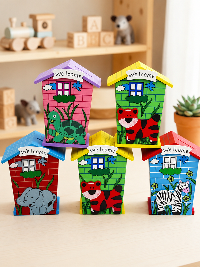 DIY Wooden Bird House Painting Kit for Kids | Animal Theme Craft Activity | Creative Educational Toy | Home Decor & Return Gift