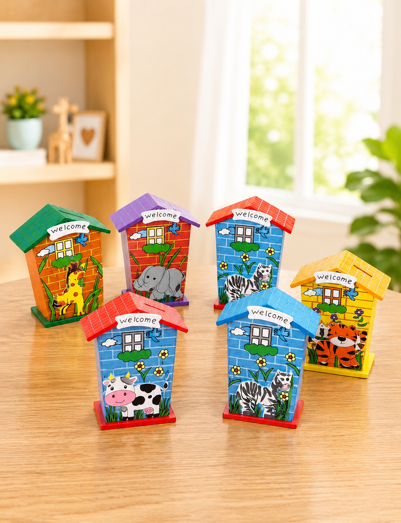 DIY Wooden Bird House Painting Kit for Kids | Animal Theme Craft Activity | Creative Educational Toy | Home Decor & Return Gift