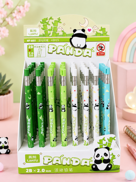 Cute Panda Mechanical Pencil – 0.5mm | Cartoon Automatic Pencil for Kids & Students