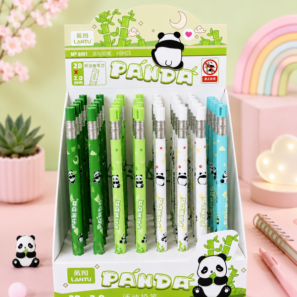 Cute Panda Mechanical Pencil – 0.5mm | Cartoon Automatic Pencil for Kids & Students