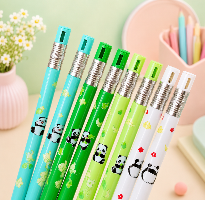 Cute Panda Mechanical Pencil – 0.5mm | Cartoon Automatic Pencil for Kids & Students