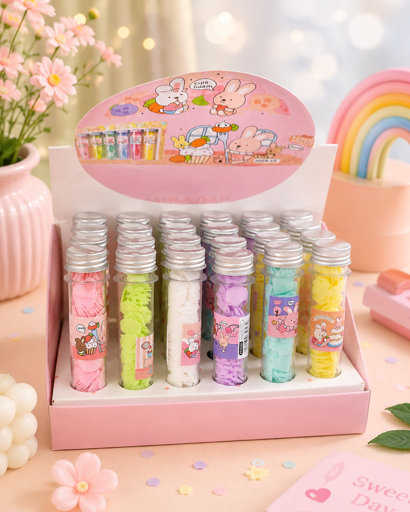 Cute Bunny Mini Paper Soap Sheets Tube – Portable Travel Hand Wash Soap Strips for Kids | 1 Tube