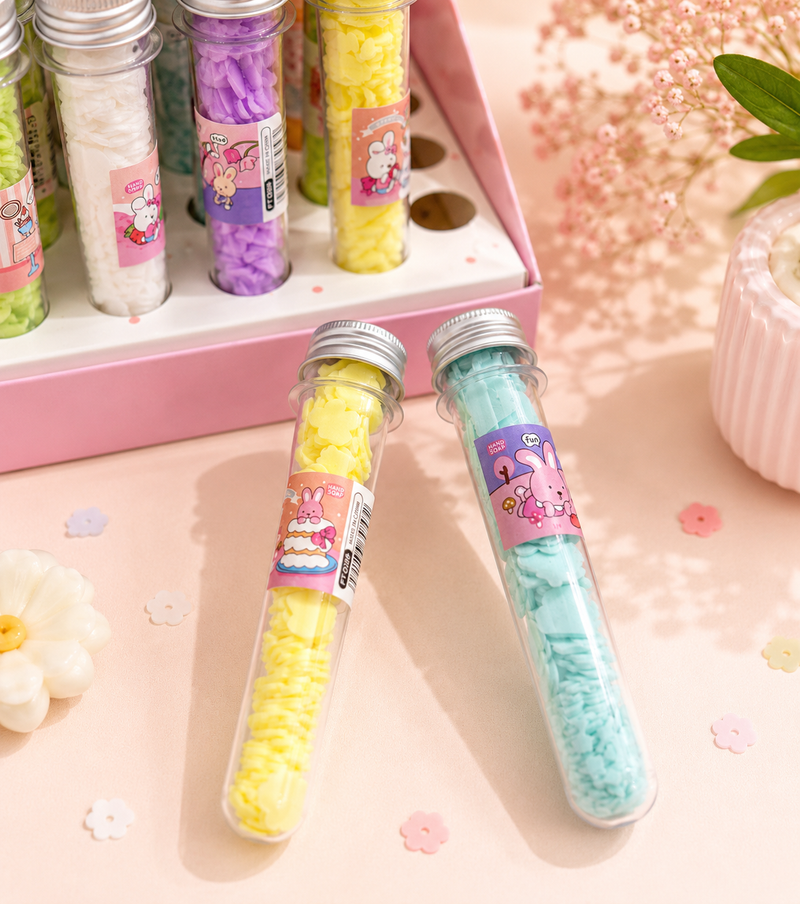 Cute Bunny Mini Paper Soap Sheets Tube – Portable Travel Hand Wash Soap Strips for Kids | 1 Tube