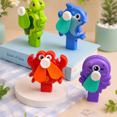 Kids Cartoon Mini Handheld Fan – Cute Animal Portable Hand Fan for Children | Battery Operated Cooling Fan