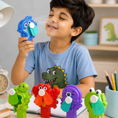 Kids Cartoon Mini Handheld Fan – Cute Animal Portable Hand Fan for Children | Battery Operated Cooling Fan