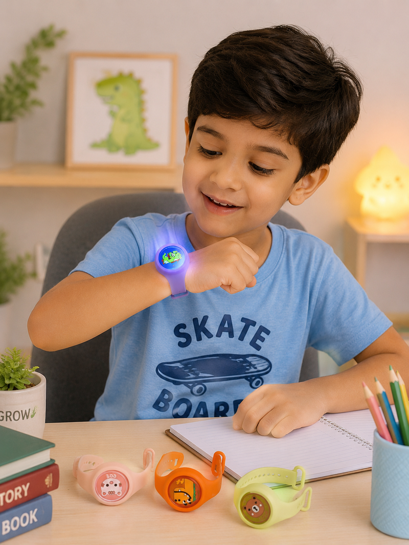 Kids LED Cartoon Wrist Band Watch Toy | Flashing Light Silicone Bracelet | Cute Animal Design for Boys & Girls