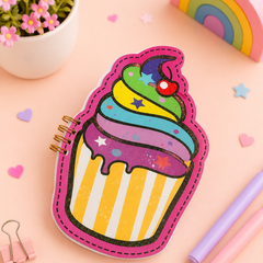 Cute Cartoon Shape Spiral Notebook for Kids | Unicorn, Rainbow & Cupcake Mini Notepad | Kawaii Pocket Diary for School & Gift