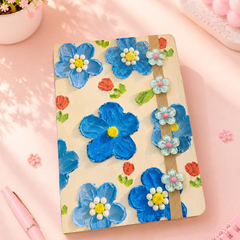 3D Floral Diary Notebook with Elastic Band | Premium A5 Journal | Cute Pastel Gift Notebook for Girls, Students & Office