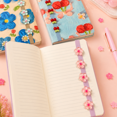 3D Floral Diary Notebook with Elastic Band | Premium A5 Journal | Cute Pastel Gift Notebook for Girls, Students & Office