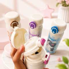 Cute Cartoon Animal Stainless Steel Insulated Water Bottle for Kids | Leakproof School Bottle | Hot & Cold Flask