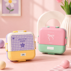 Pastel Vibes Kids Lunch Box | Leakproof Bento Lunch Box for School