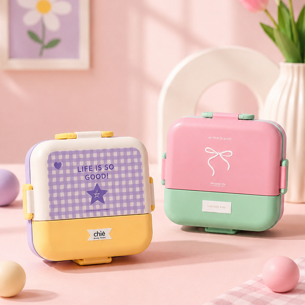 Pastel Vibes Kids Lunch Box | Leakproof Bento Lunch Box for School