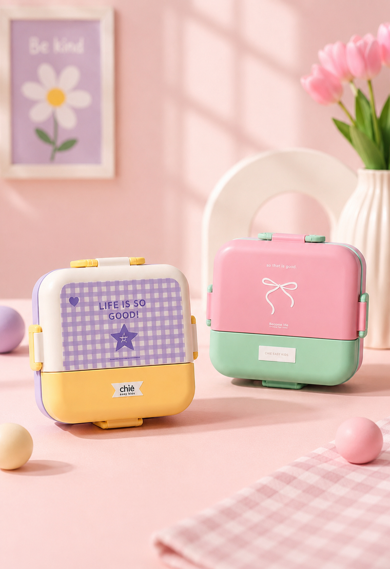 Pastel Vibes Kids Lunch Box | Leakproof Bento Lunch Box for School