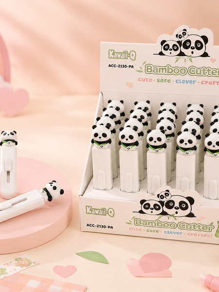 Kawaii-Q Panda Mini Cutter – Precision Craft Paper Cutter | Portable Safety Utility Knife