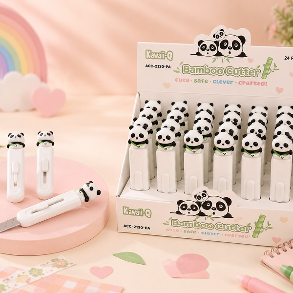 Kawaii-Q Panda Mini Cutter – Precision Craft Paper Cutter | Portable Safety Utility Knife