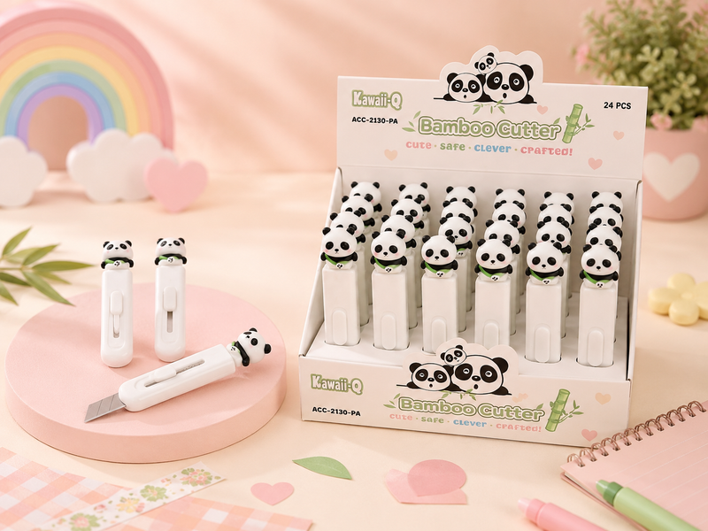 Kawaii-Q Panda Mini Cutter – Precision Craft Paper Cutter | Portable Safety Utility Knife