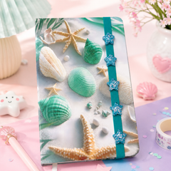 Cute Ocean Theme A5 Diary Notebook with Elastic Band | Hardcover Journal for School, Office & Personal Writing