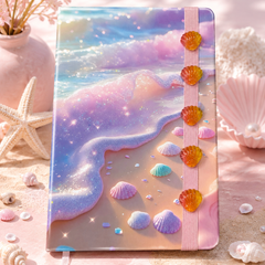 Cute Ocean Theme A5 Diary Notebook with Elastic Band | Hardcover Journal for School, Office & Personal Writing