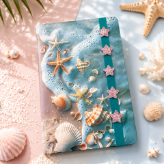 Cute Ocean Theme A5 Diary Notebook with Elastic Band | Hardcover Journal for School, Office & Personal Writing