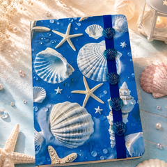 Cute Ocean Theme A5 Diary Notebook with Elastic Band | Hardcover Journal for School, Office & Personal Writing
