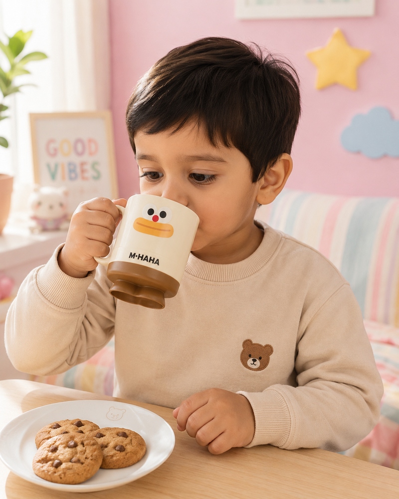 Cute Cartoon Kids Coffee Mug | Kawaii Milk Mug with Handle | Reusable Tea Mug for Kids | Cute Drinking Cup for Home & School