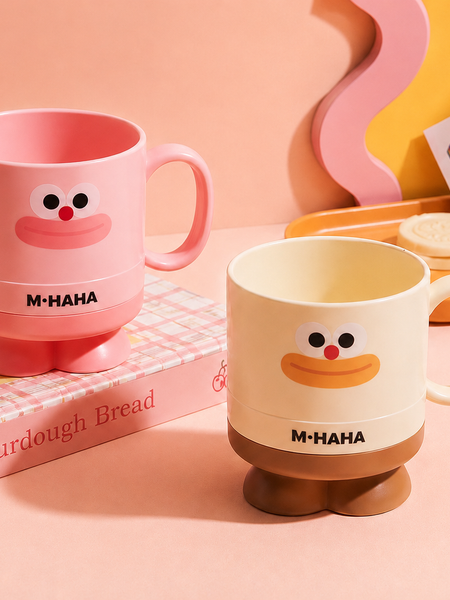 Cute Cartoon Kids Coffee Mug | Kawaii Milk Mug with Handle | Reusable Tea Mug for Kids | Cute Drinking Cup for Home & School