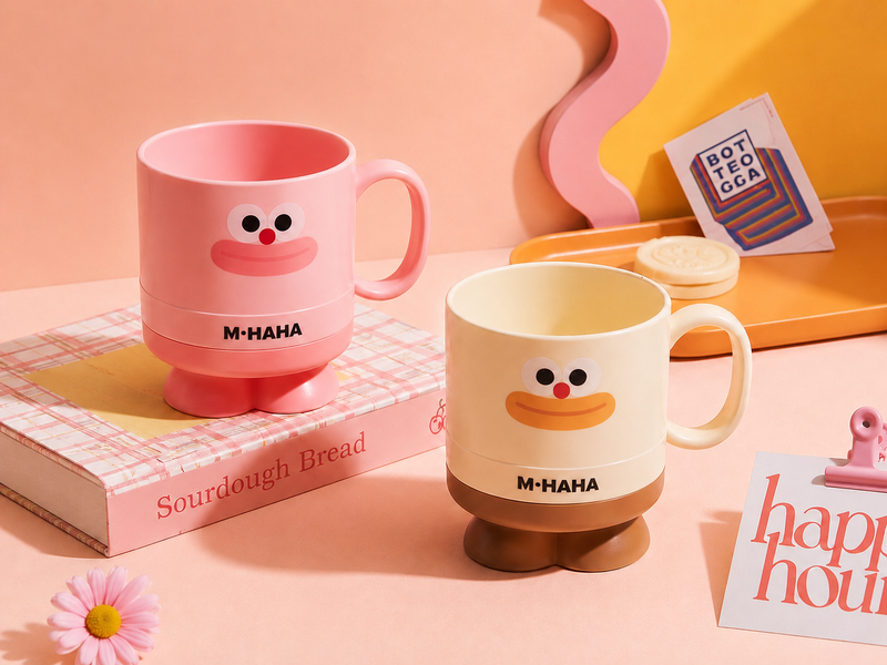 Cute Cartoon Kids Coffee Mug | Kawaii Milk Mug with Handle | Reusable Tea Mug for Kids | Cute Drinking Cup for Home & School