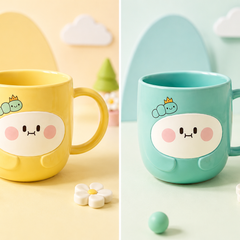 Cute Cartoon Ceramic Coffee Mug for Kids | Kawaii Pastel Tea & Milk Mug | Cute Breakfast Cup | Gift for Boys & Girls