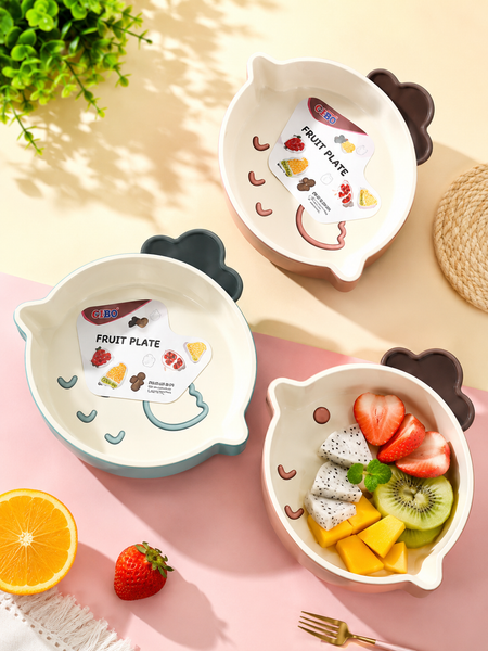 Cute Cartoon Kids Fruit Plate | BPA-Free Snack Bowl | Unbreakable Food Serving Plate for Kids | Fruit & Snack Dish