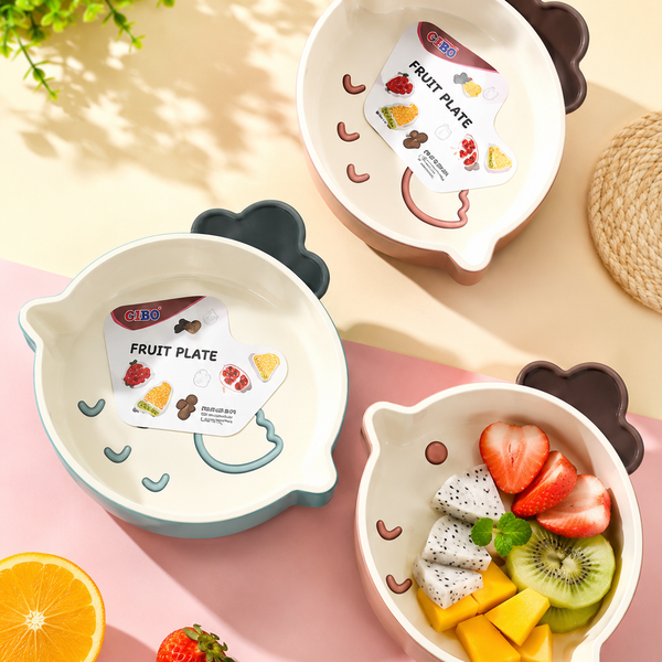 Cute Cartoon Kids Fruit Plate | BPA-Free Snack Bowl | Unbreakable Food Serving Plate for Kids | Fruit & Snack Dish