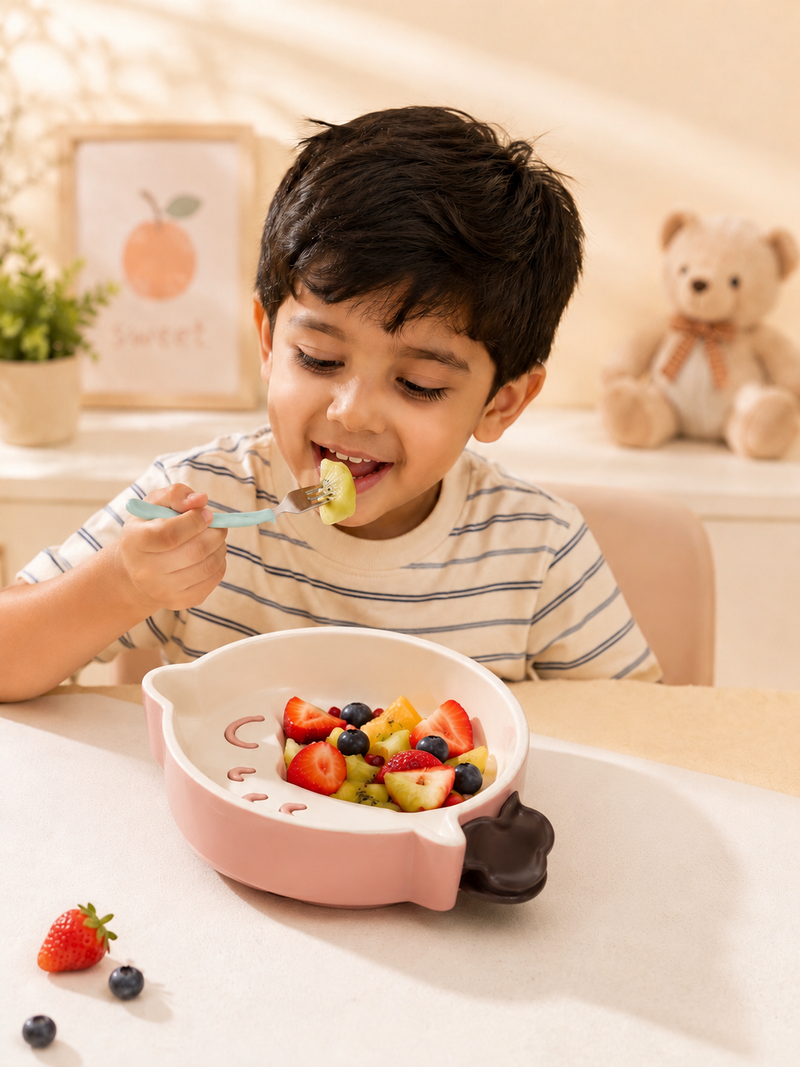 Cute Cartoon Kids Fruit Plate | BPA-Free Snack Bowl | Unbreakable Food Serving Plate for Kids | Fruit & Snack Dish