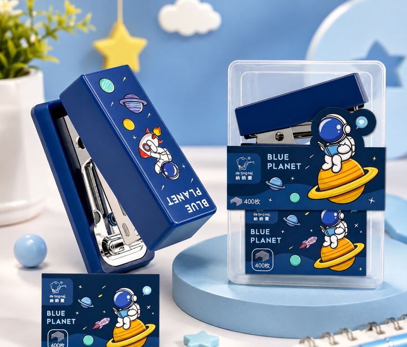 Cute Mini Cartoon Stapler with 400 Staples | Kawaii Portable Stapler for Kids, School & Office