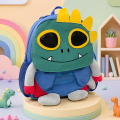Cute Dinosaur Kids School Backpack | Soft Plush Cartoon Backpack | Lightweight Preschool & Kindergarten Bag