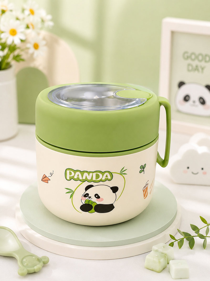 Panda Stainless Steel Insulated Food Jar with Spoon | Kids Lunch Box for School